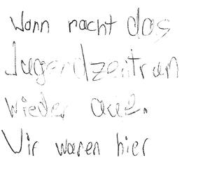 Schriftzug-Wann macht das Jugendzentrum wieder auf