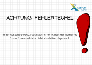Achtung Fehlerteufel