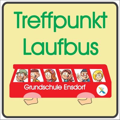 Klein Schild Laufbus