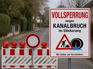 Baustelle St&ouml;ckerweg Kanalrohrbruch